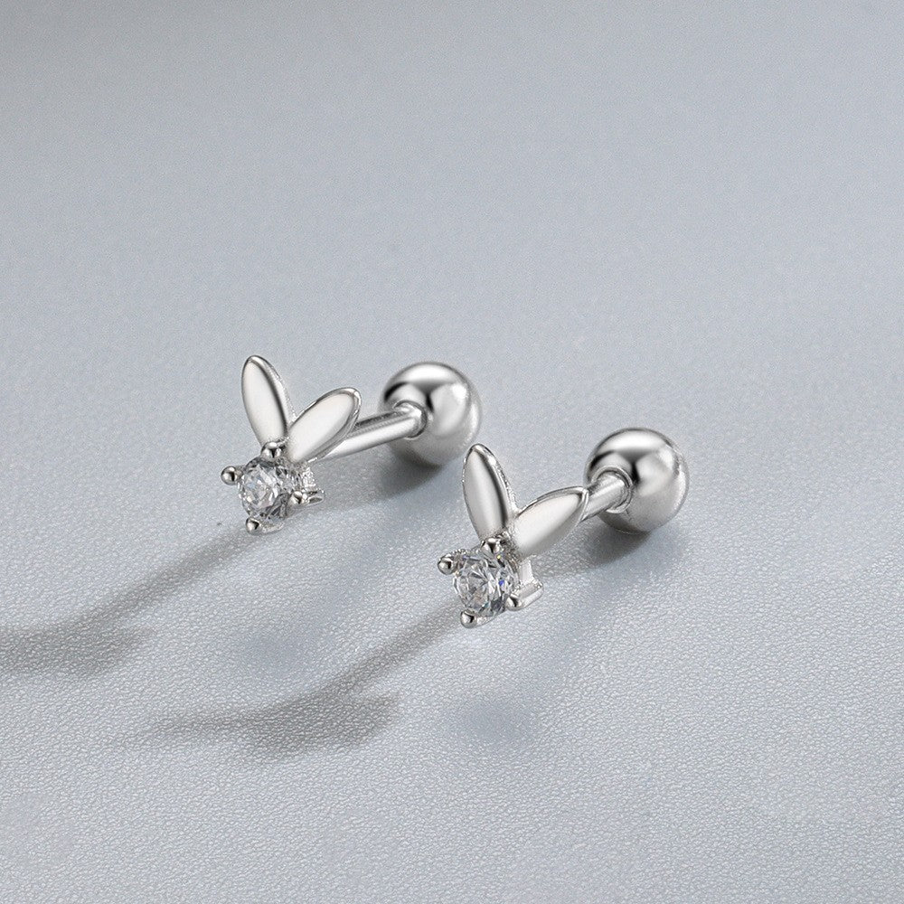 Sier Ear Bone Female Screw Tightening Rings