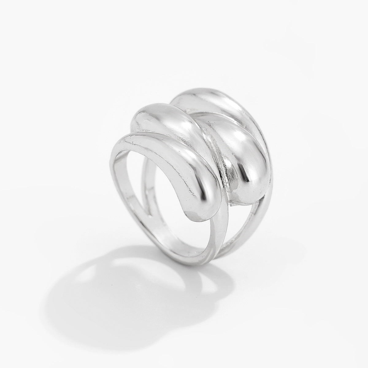 Style Metal Irregular Water Drop Petal Rings