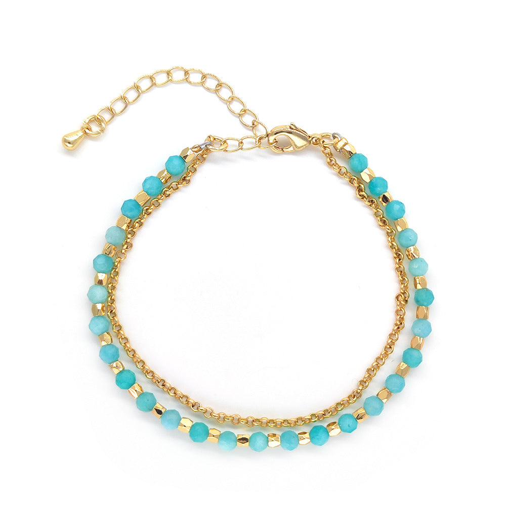 Women's Natural Tourmaline Stone Small Bohemian Design Bracelets