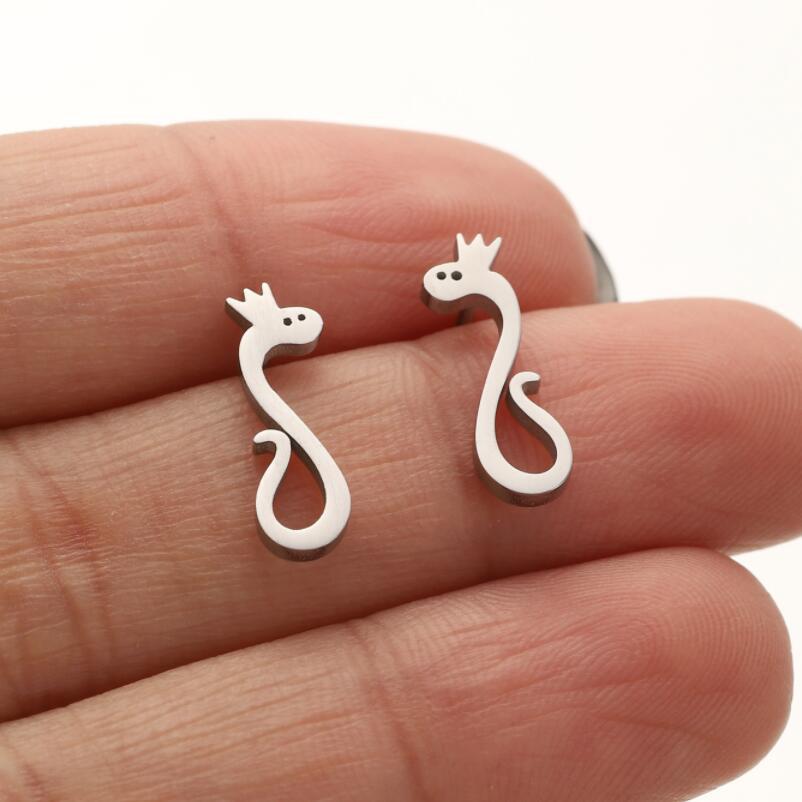 Accessories Stainless Steel Bear Elk Snake Bird Earrings