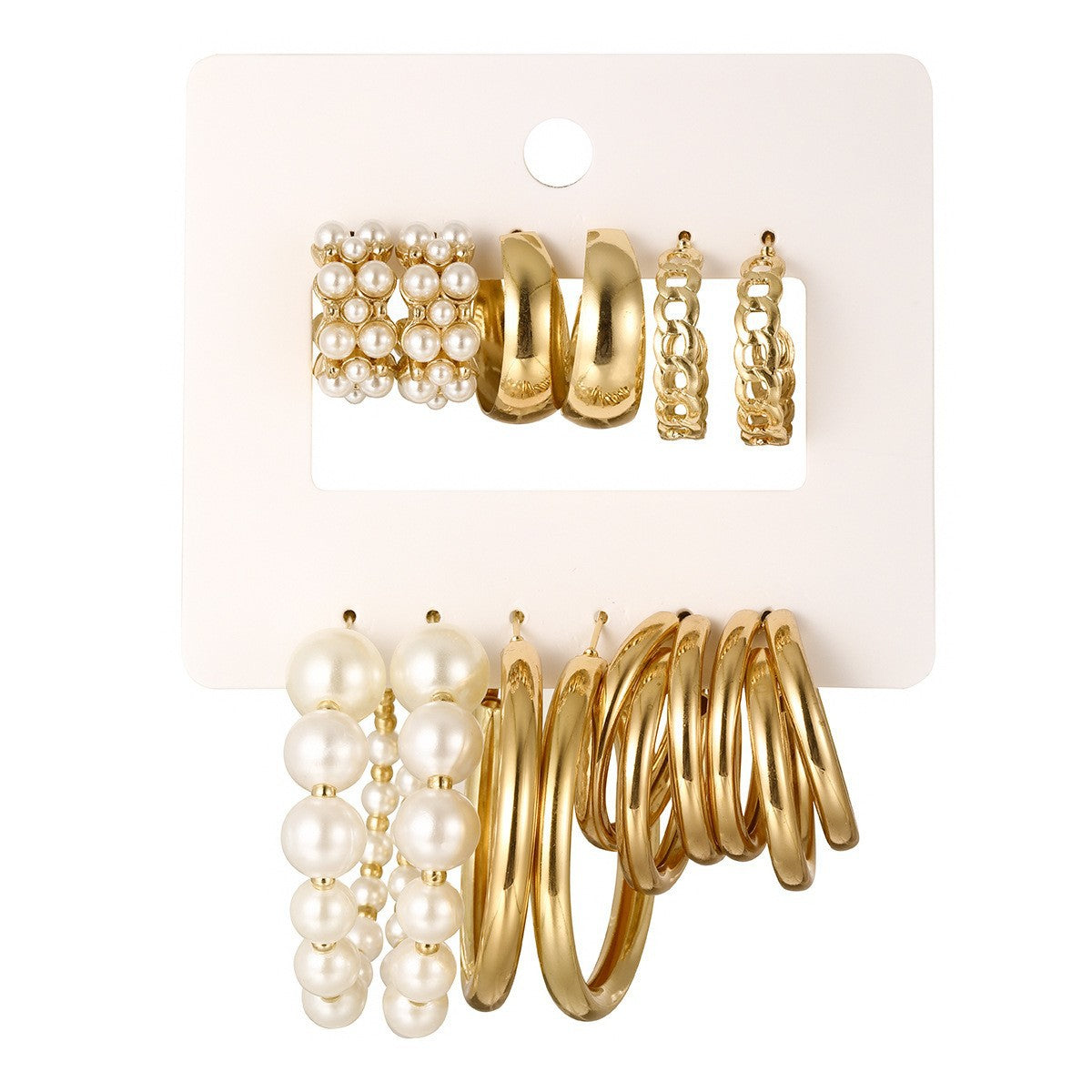 Women's Geometric Type Alloy Pearl Suit Pairs Fashionable Rings