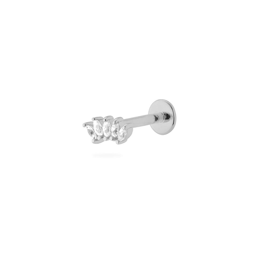 Flat Head Push Piercing Thread Cartilage Earrings