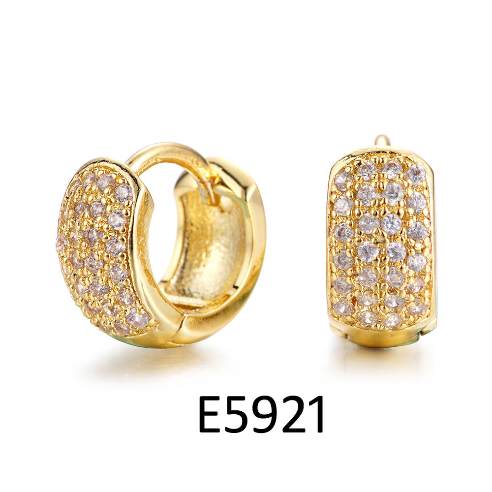 Gold Zircon Temperament Ear Clip Light Earrings
