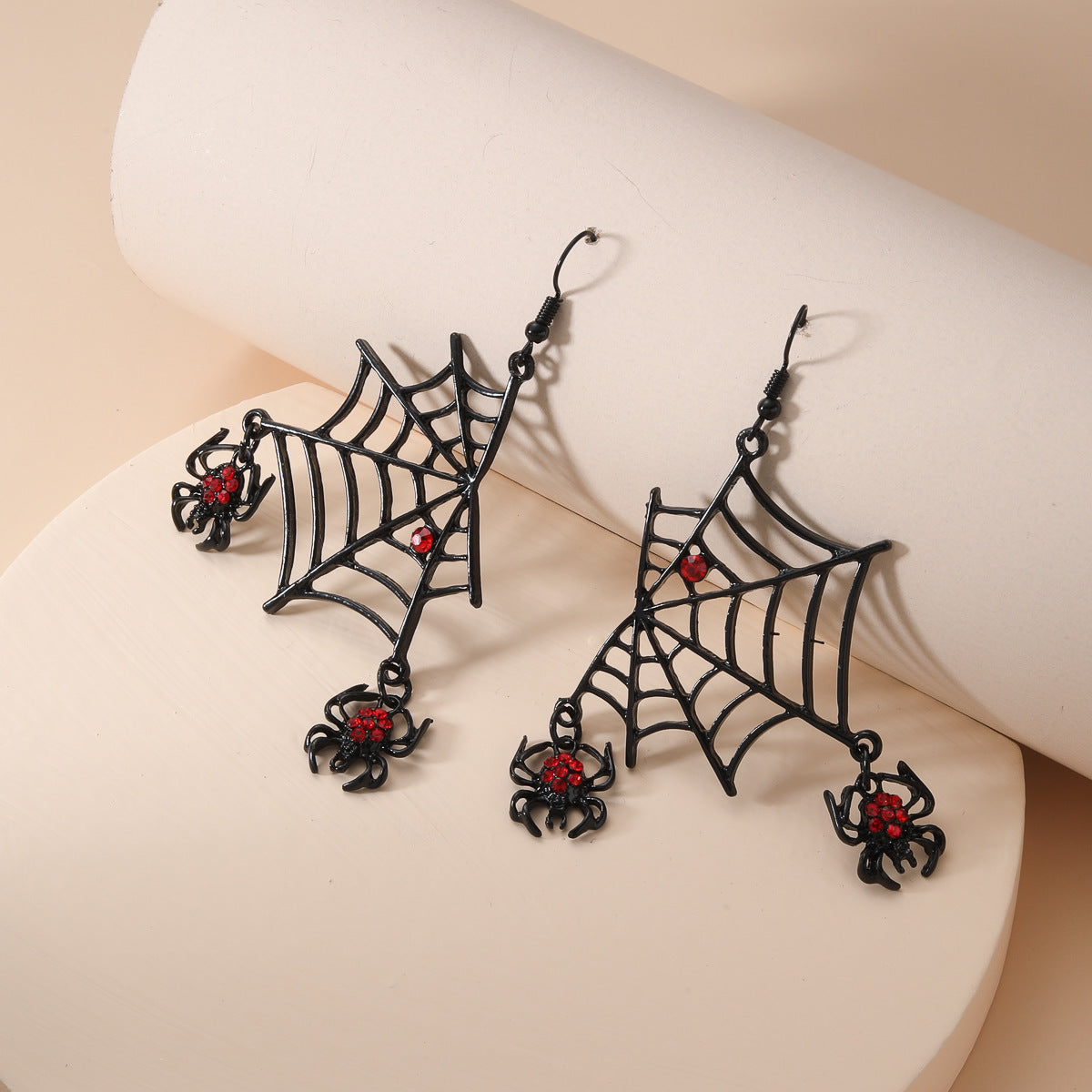 Web Hollow Tassel Dark Style Punk Niche Exaggerated Earrings