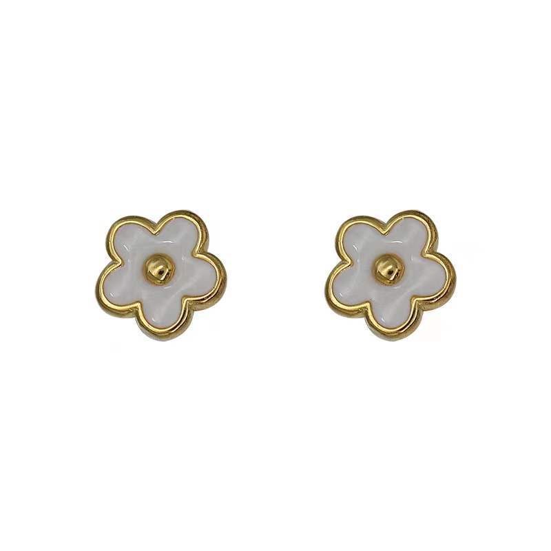 Screw Tightening Buckle Small Flower Female Temperament Five Petal Rings