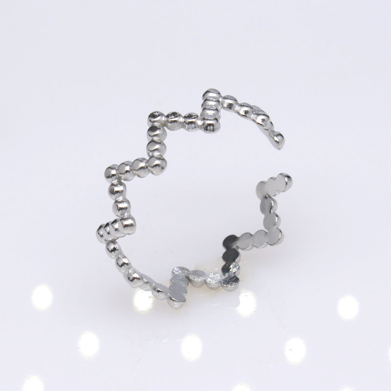 Women's & Men's Open Stainless Steel Type Adjustable Geometric Rings