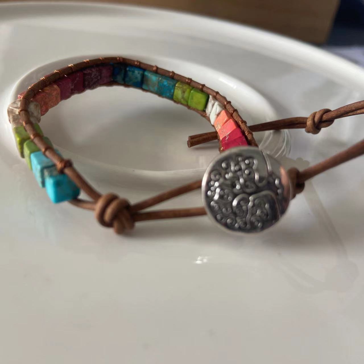 Ornament Emperor Stone Hand-woven Leather Bohemian Bracelets