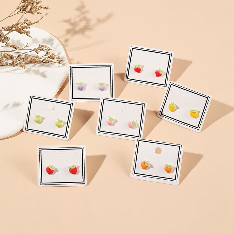 Ornament Longevity Peach Small Adult Female Earrings