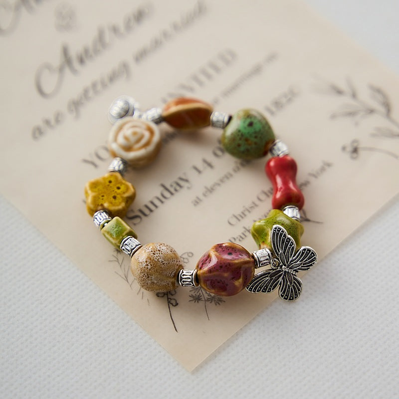 Women's Ceramic Yuan Three Strings Niche High Bracelets
