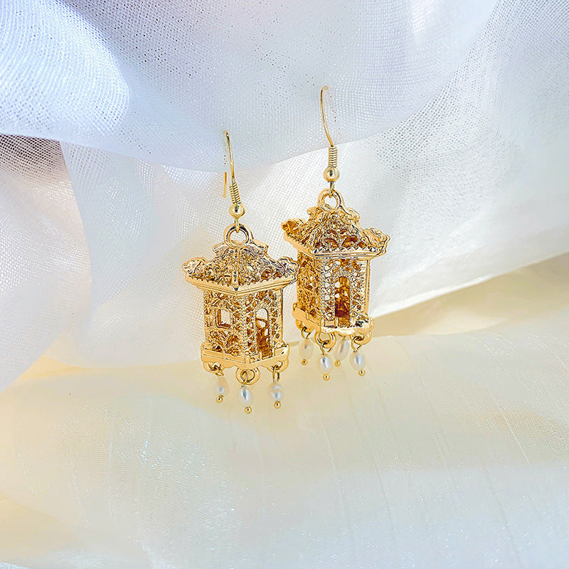 Chinese Style Flower Bamboo Tassel Fashion Trend Ear Hook Earrings