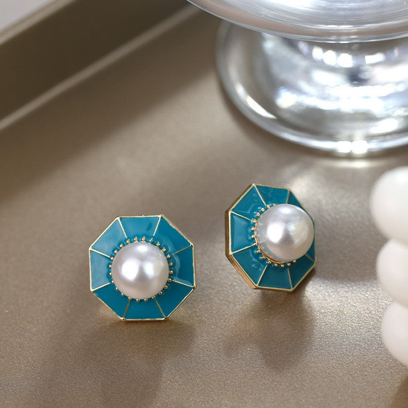 Style Vintage Court Dripping Oil Flower Earrings