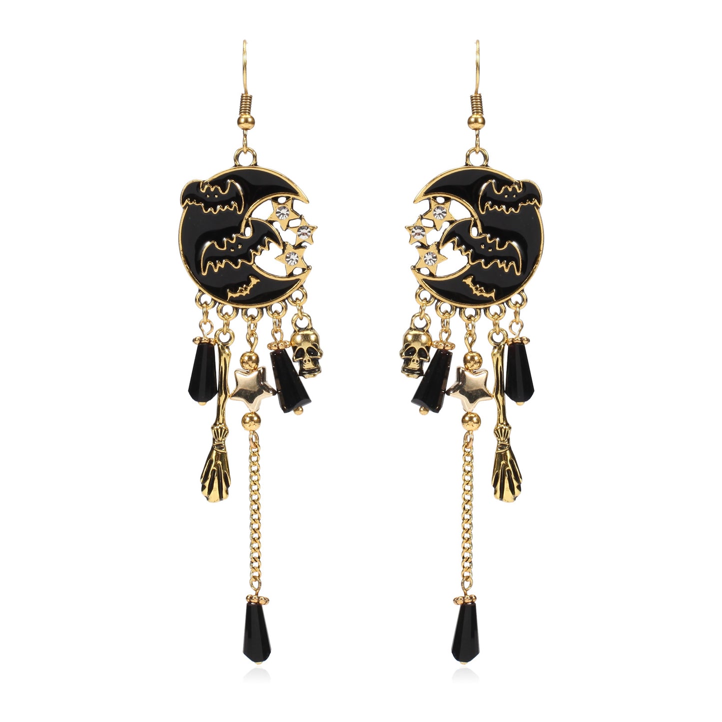 Hat Ghost Skull Bat Spider Web Earrings