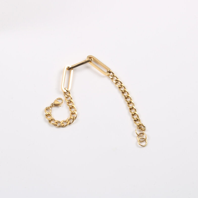 Creative Splicing Titanium Steel Gold Plated Bracelets