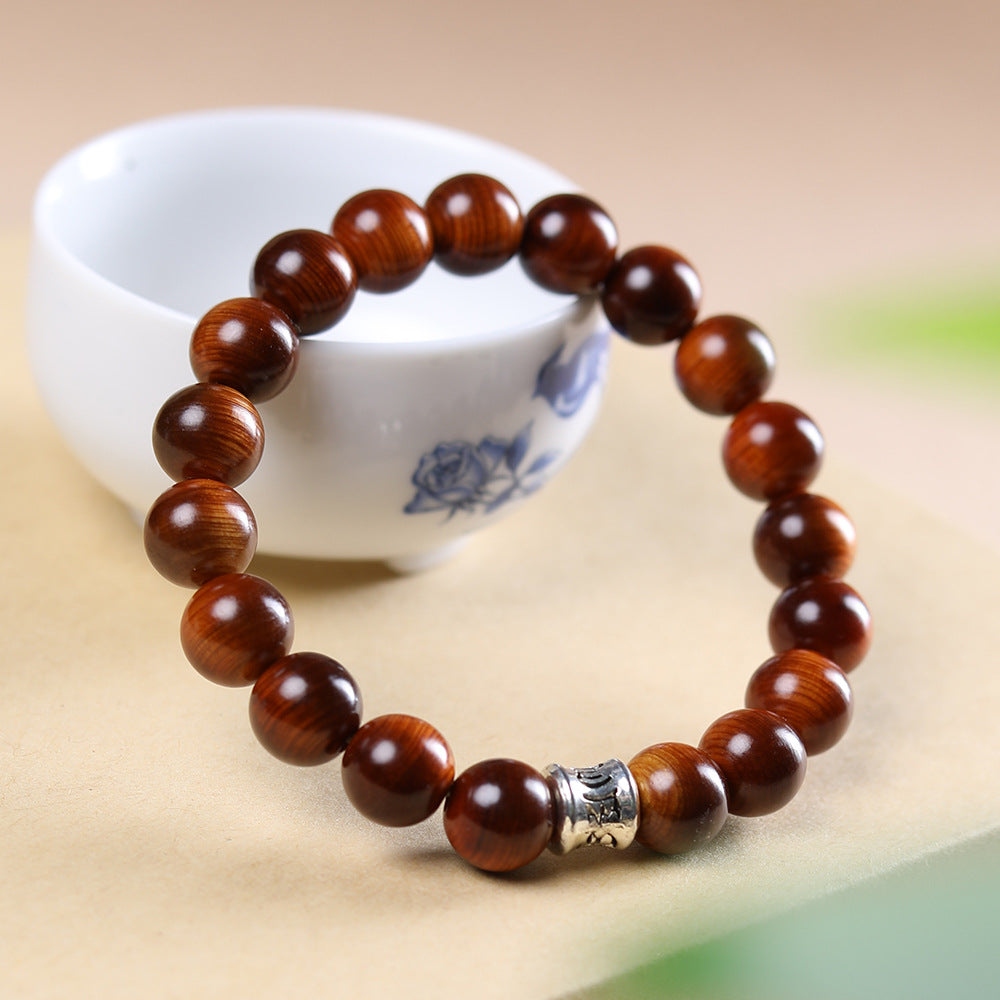 Women's & Men's Old Materials Thuja Red Oil Single Circle Buddha Beads Bracelets
