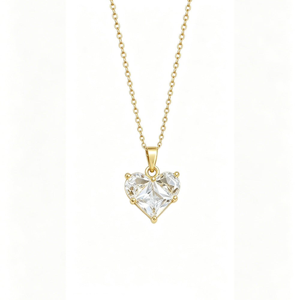 Women's Love Titanium Steel Fashion Exquisite Peach Heart Clavicle Chain Special Necklaces