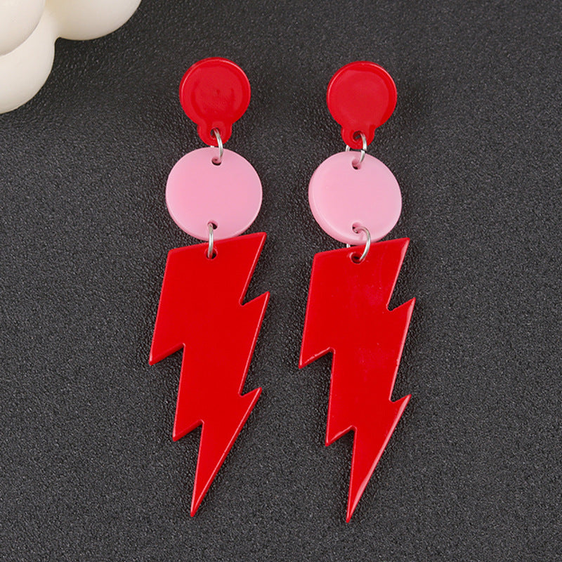 Women's Lightning Ear Fluorescent Color Design Contrast Personality Earrings