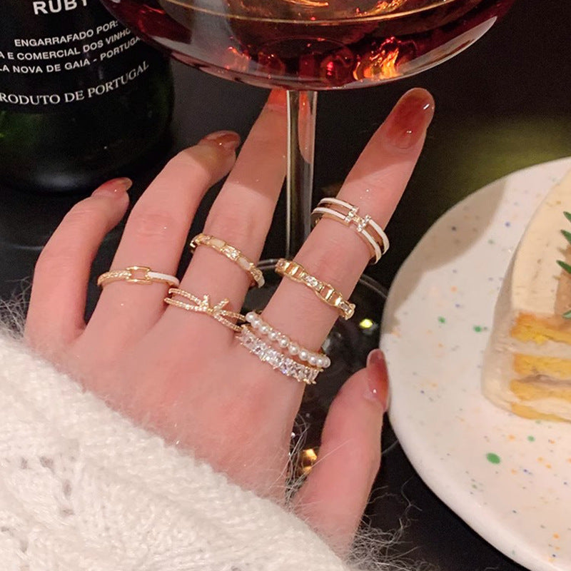 Pearl Female Niche High-grade Light Luxury Rings