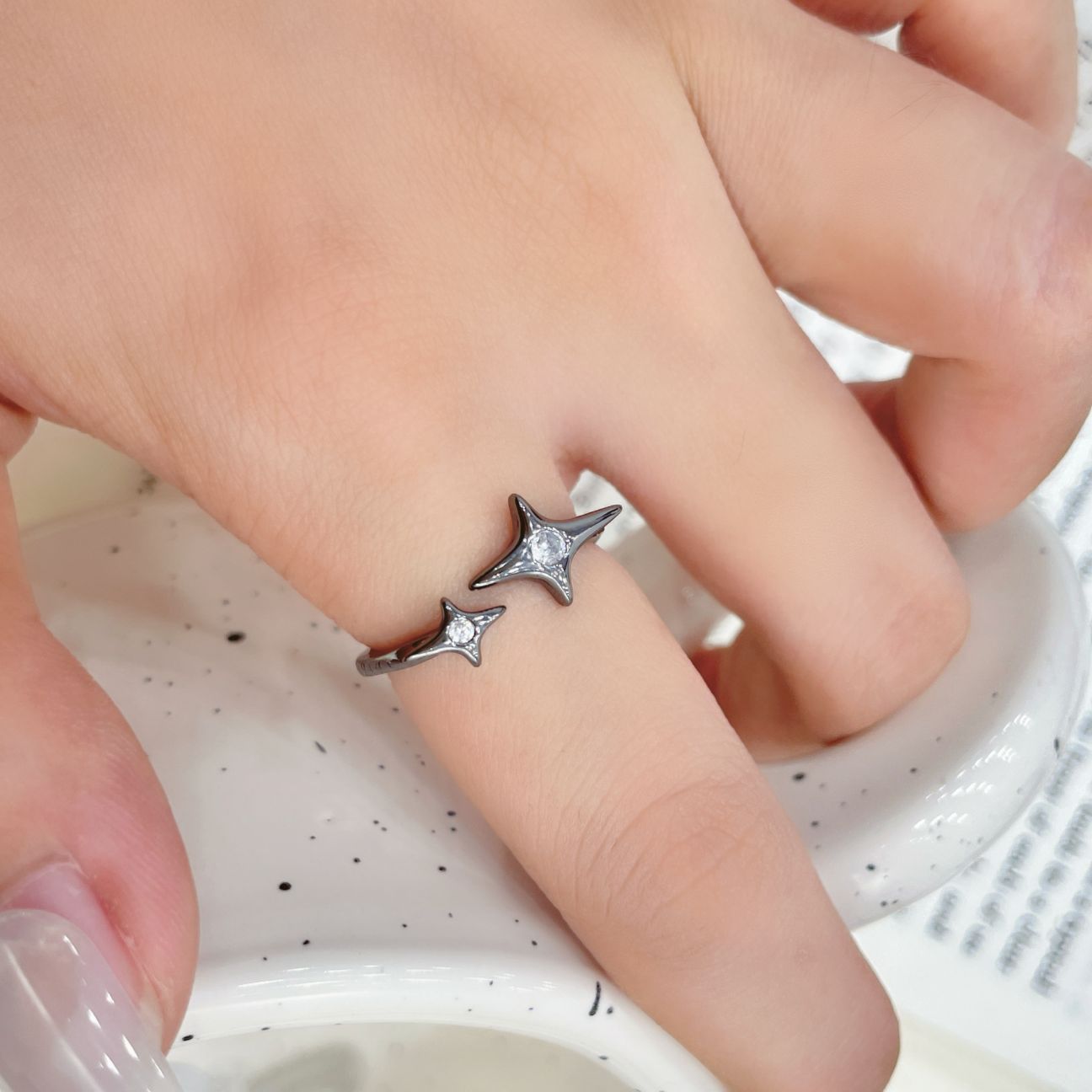 Women's Open Simple Cute Cartoon Light Luxury Temperament High Rings