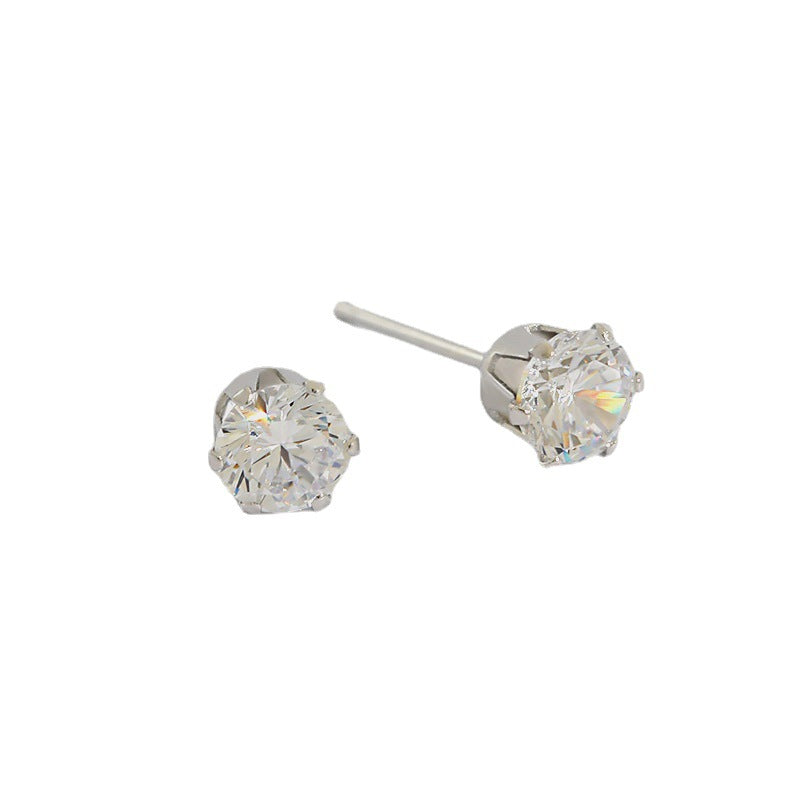 Women's Korean Style Sterling Sier Temperamental Versatile Extremely Simple Earrings