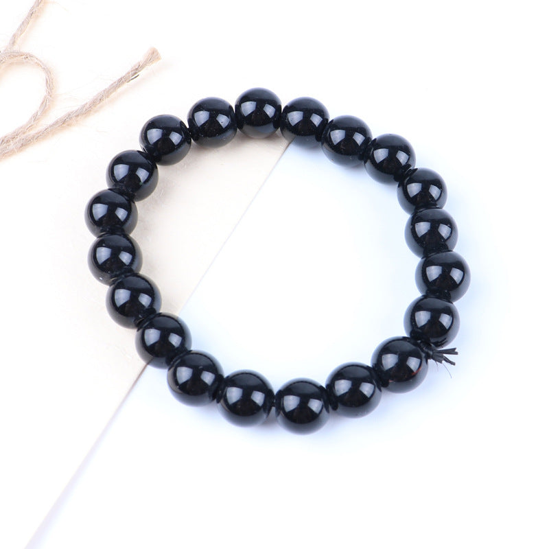 Obsidian Popular Ornament Beads Pure Black Bracelets