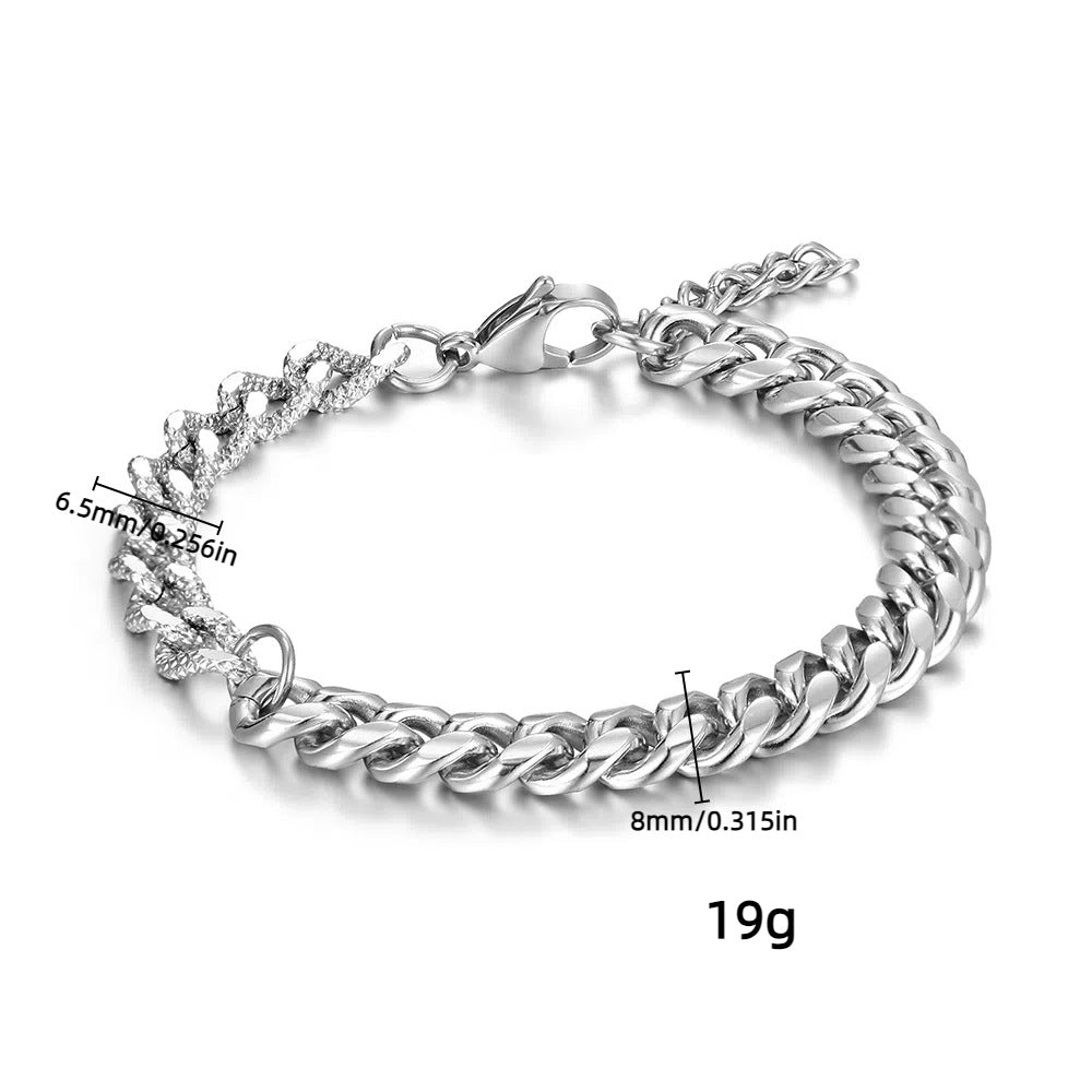 Women's & Men's Niche Twin Cuban Link Chain Titanium Bracelets