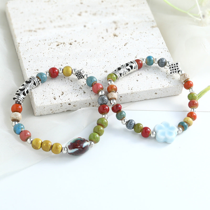 Chinese Fashion Female Beaded Niche Ceramic Bracelets
