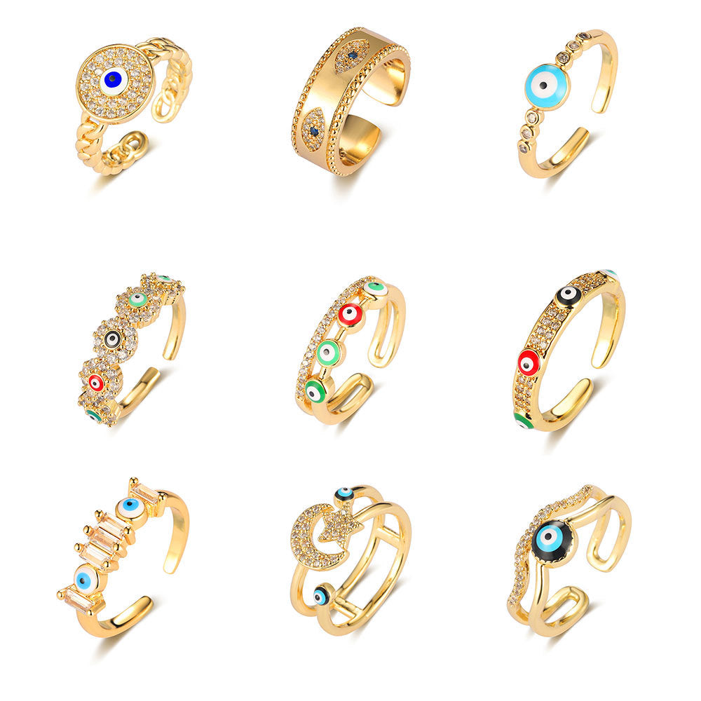 Women's Light Luxury Ornament Dripping Oil Thin Rings