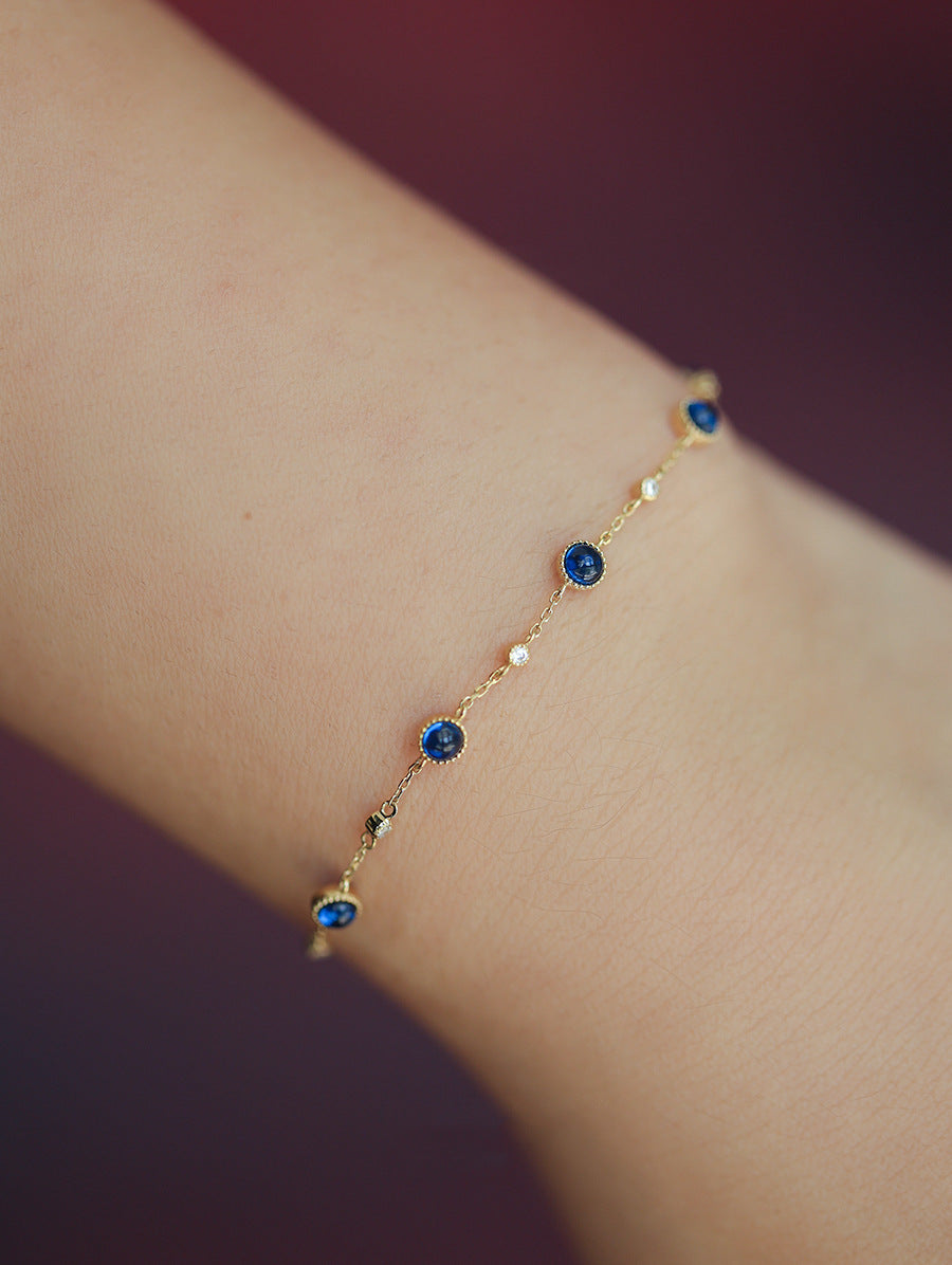 Women's Sier Plated Blue Stone Thin Light Luxury Bracelets