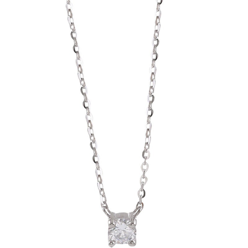 Women's Sterling Sier Single Diamond Zircon Gold Special Necklaces