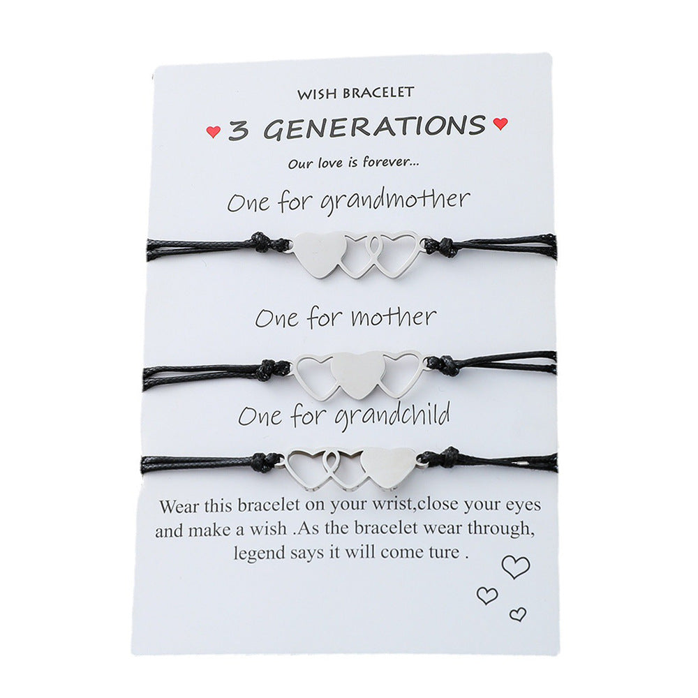 Card Personalized Fashion Love Stainless Steel Bracelets