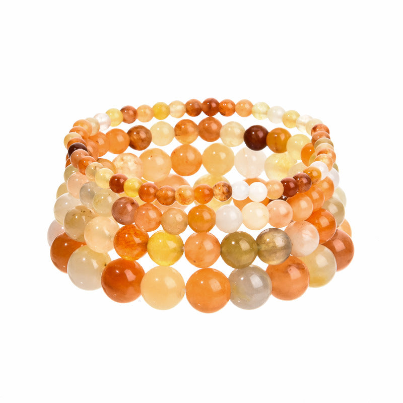 Stone Beaded Obsidian Black Line Rhodochrosite Bracelets