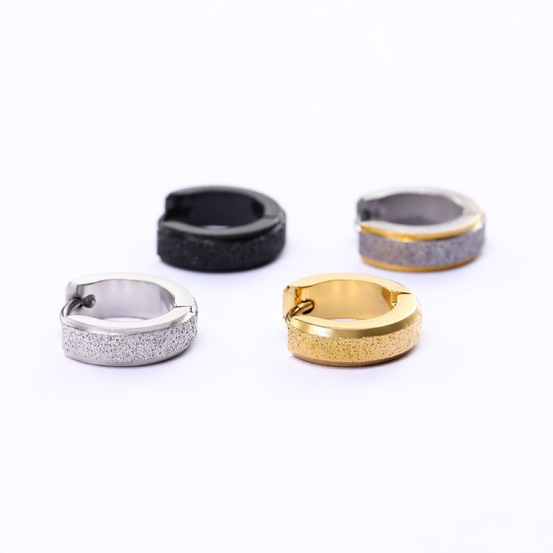 Men's Frosted Titanium Steel Personalized Simple Trendy Earrings