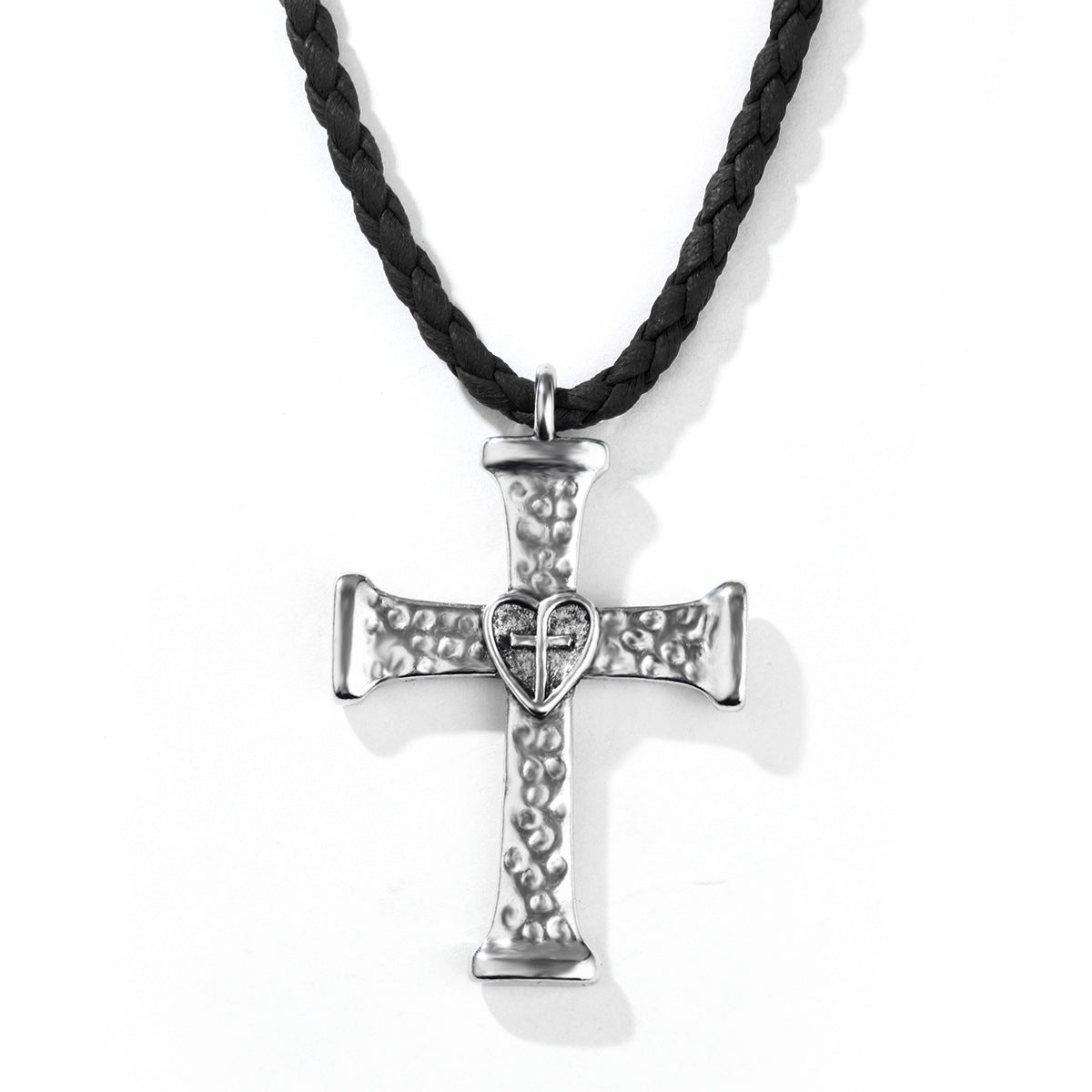 Punk Denim Fashion Tie Cross Love Pendants