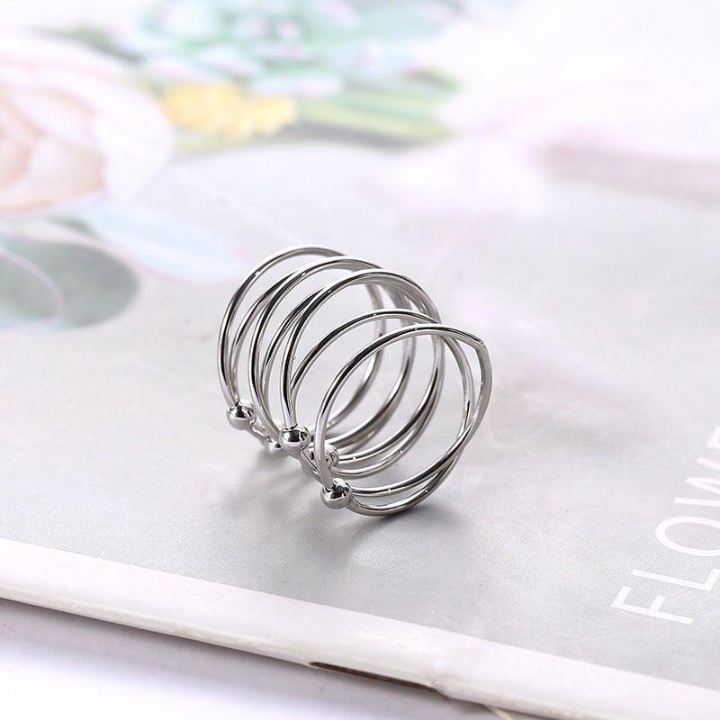 String Beads Female Fashion Personality Retro Rings