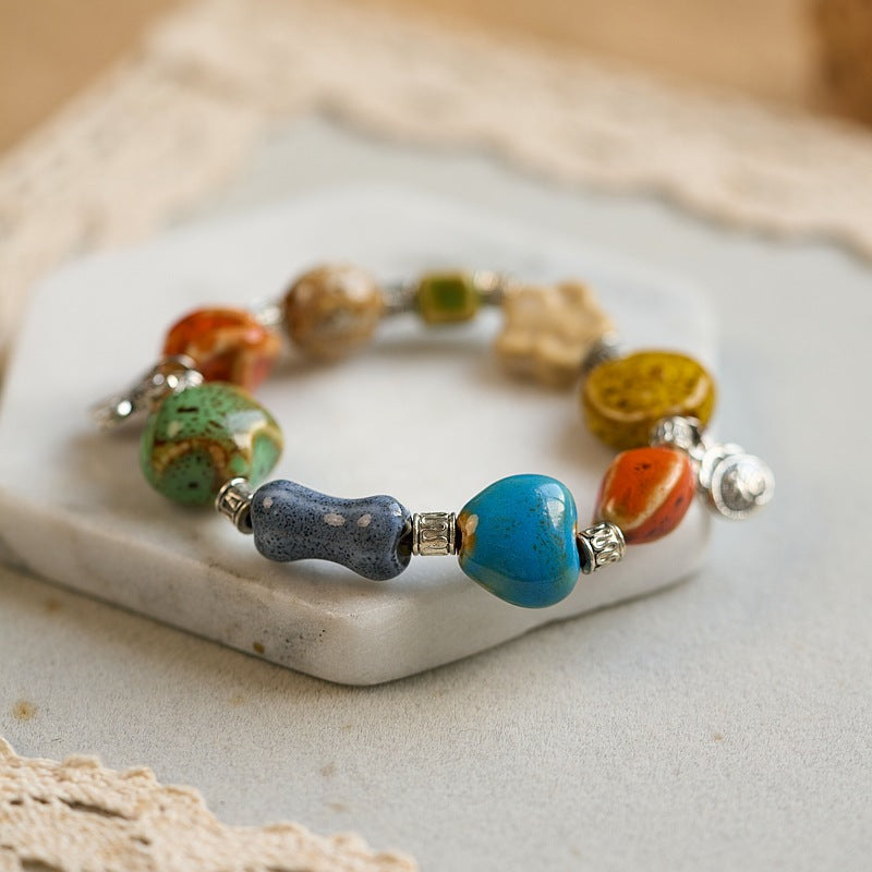 Women's Ceramic Yuan Three Strings Niche High Bracelets