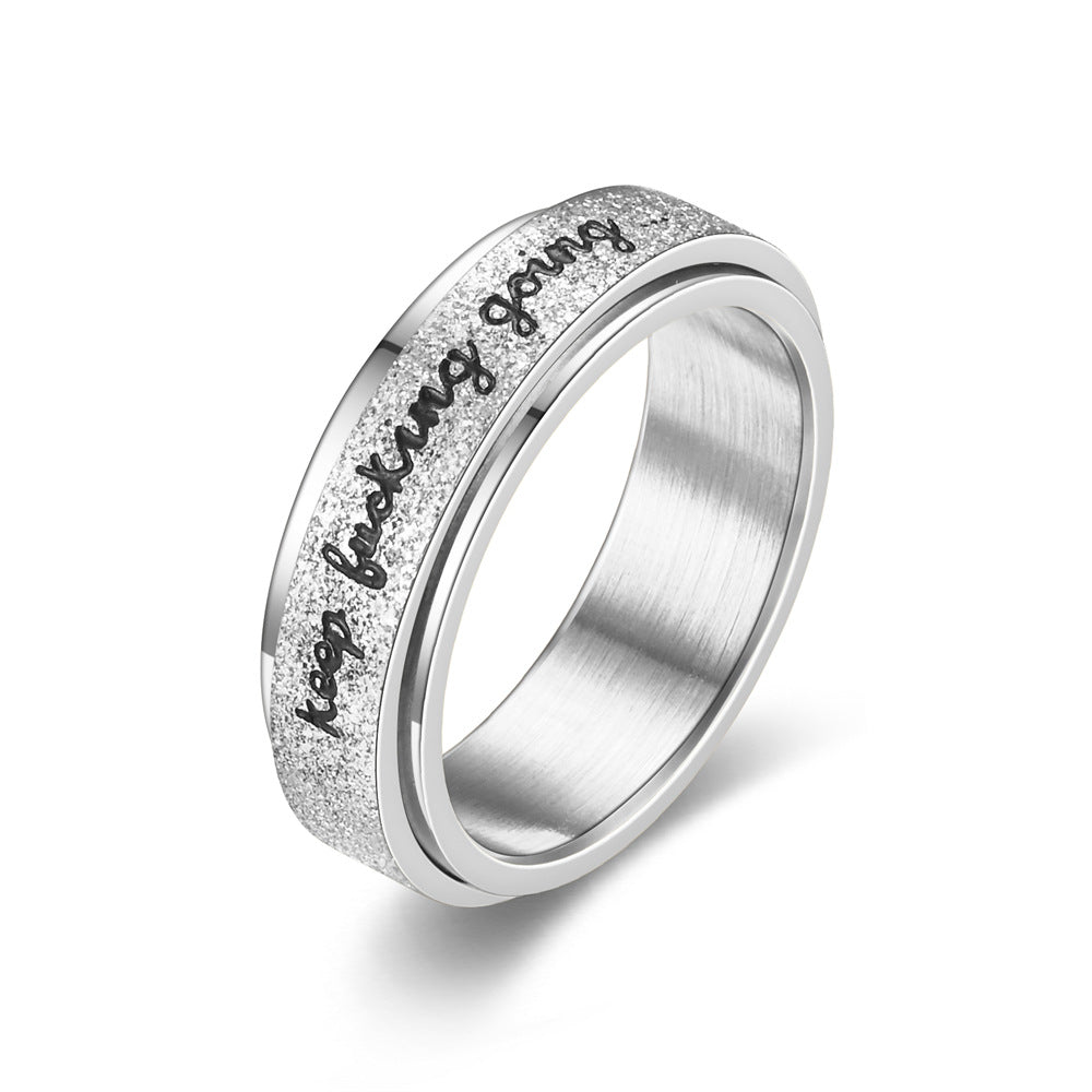 Classy Fashion Pearl Sand Rotatable Inspirational Rings
