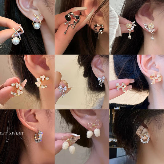 Light Luxury Diamond Female Niche Design Earrings