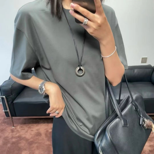 Sier Sweater Chain Imported Cowhide Core Necklaces