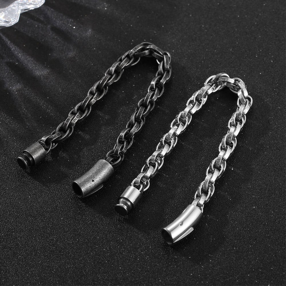 Men's Oriental Titanium Steel Vintage Distressed Handmade Chain Bracelets