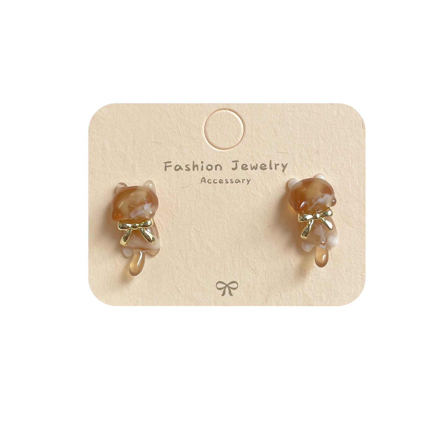 Cat Bell Female Sier Needle Resin Flexible Earrings