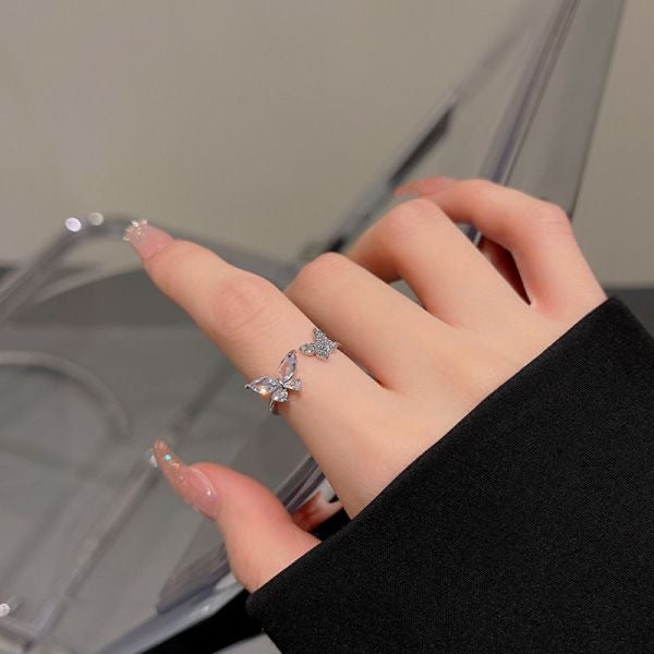 Oxygen Fairy Butterfly Open Fashion Personalized Female Design Special Interest Ring