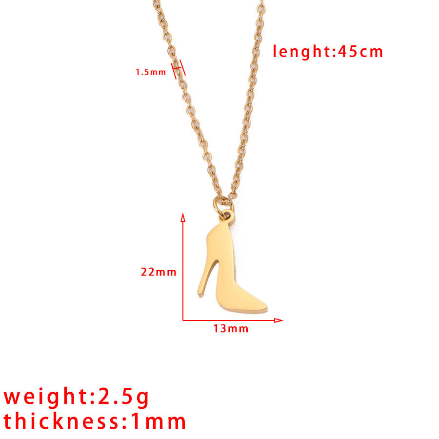Creative High Heels Finishing Polish Stainless Steel Small Necklaces