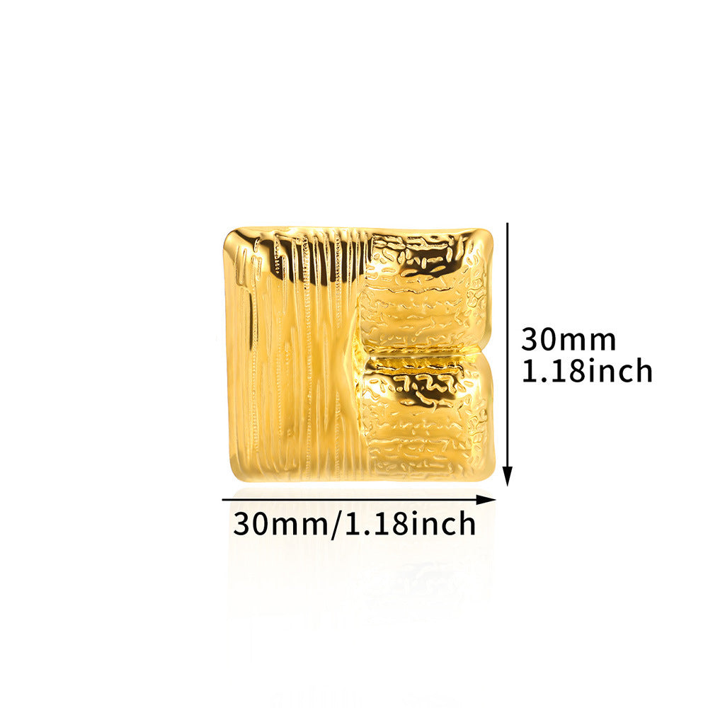 Stainless Steel Lava Pleated Hammer Design Rings