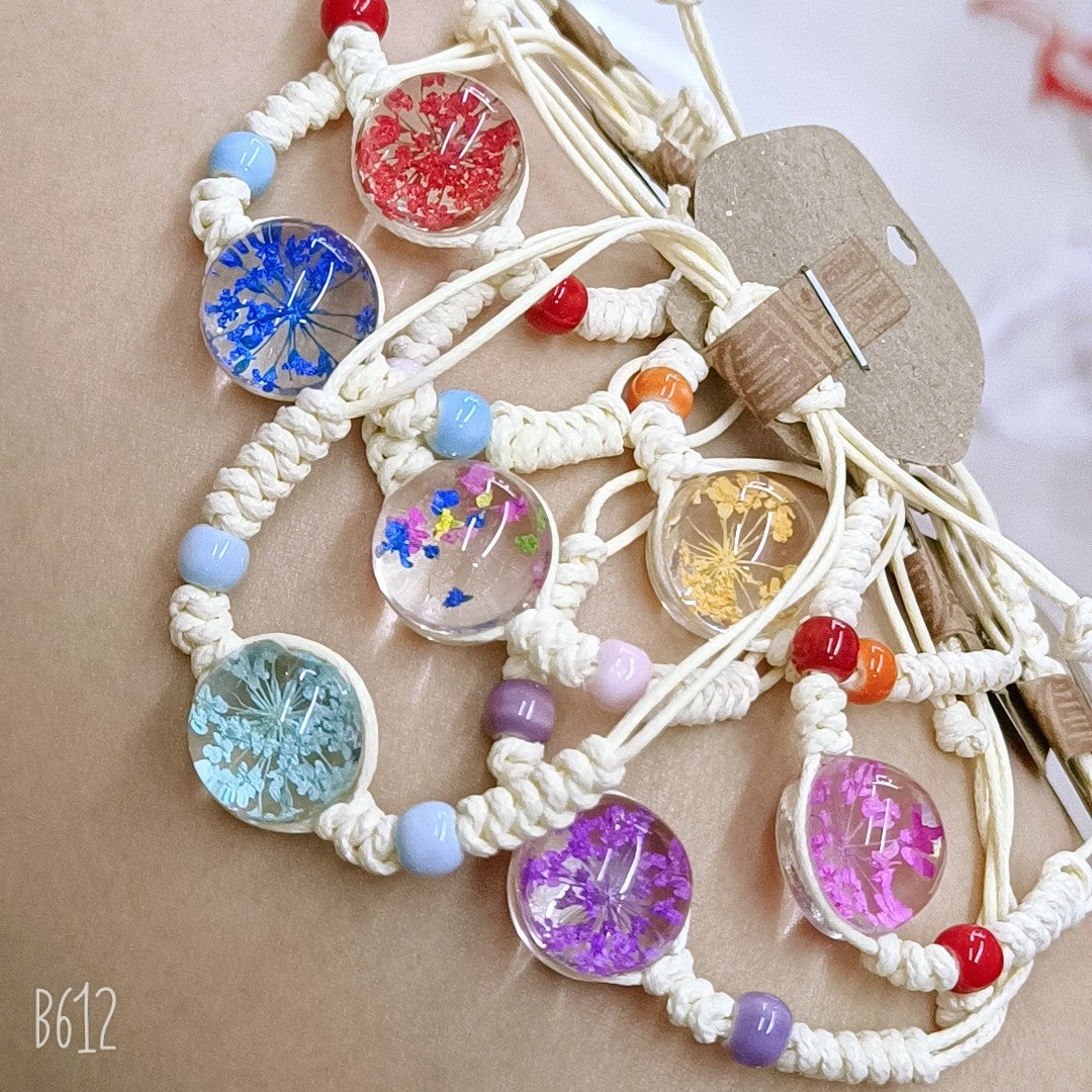 Simplicity Rope Scenic Spot Hand-woven Amber Dried Flower Bracelets