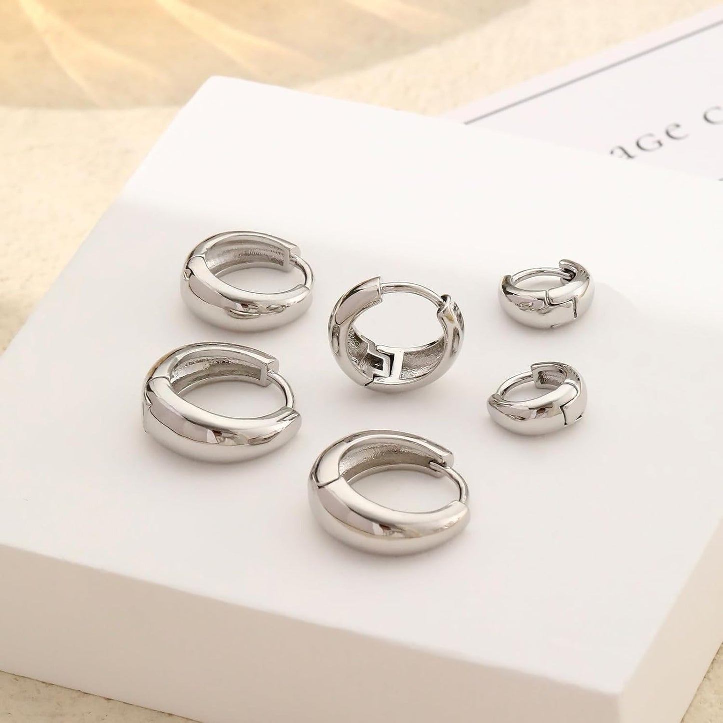 Simple Pieces Suit Sier Ear Stacked Earrings