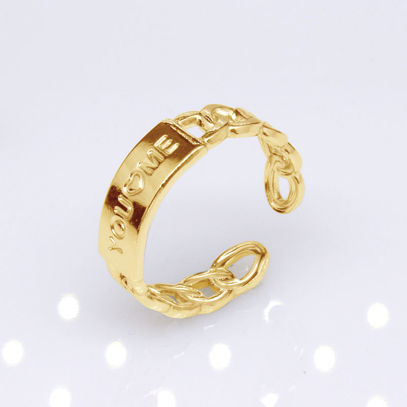 Women's & Men's Open Stainless Steel Type Adjustable Geometric Rings