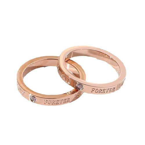 Minimalist Personality Social Couple Girlfriends Male Titanium Steel Rose Rings