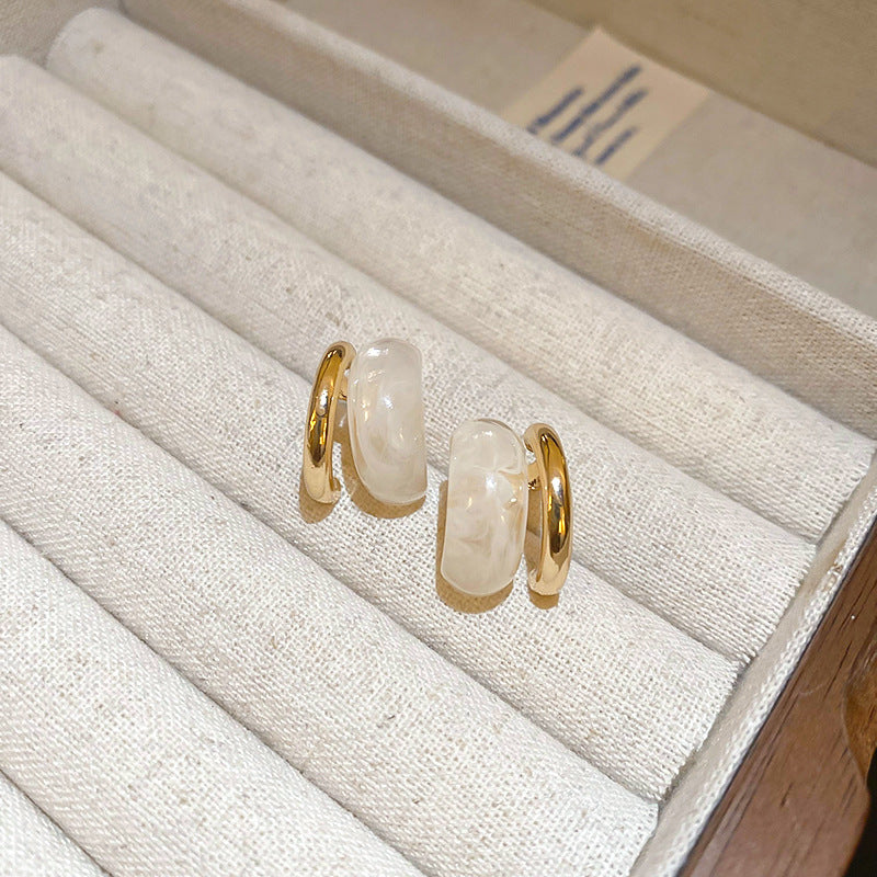 Needle Transparent Resin Geometric Simple High Earrings