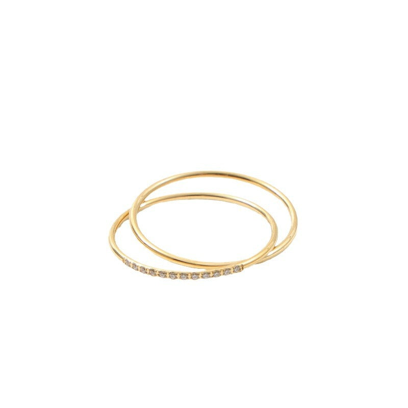 Seamless Double Fine Rhinestone Titanium Steel Bracelets