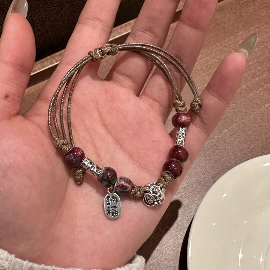 Niche Retro Chinese Beaded Handmade Stall Bracelets